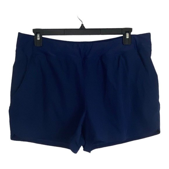 Lands End Womans Swim Shorts Size 18 Blue Pockets inside Liner 3.5" Inseam - Picture 2 of 9